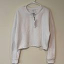 Refuge  Athletics Women's Cropped Sweatshirt Pullover Crew White Size Large NWT Photo 0