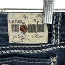 L.A. Idol USA  Medium Wash Low Rise Embellished Studded Straight Leg Jeans Size 3 Photo 5