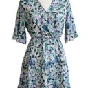 a.n.a -Kaci Dress Lavender Green Floral Flutter Short Sleeve Tiered Boho Small Photo 14