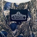 Angie Francescas Collection Black Gray Blue Feather Print Sleeveless Dress Photo 9