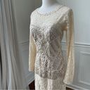 Sue Wong  Nocturne Illusion Soutache Embellished Long Sleeve Cream Formal Dress 2 Photo 6