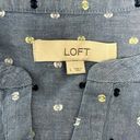 Loft Chambray Clip Puff Sleeve Button Swing Dress Sz Large Photo 10