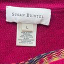 Susan Bristol  Women's Pink Lattice Front Pullover Sweater Size L Photo 5