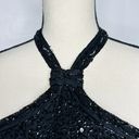 Cache  Silk Gown Dress Women's Size 8 Black Beaded Halter Neck Vintage Photo 3