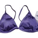 Good American  Support Bikini Top Purple Lilac Shine Size 3 Large String Triangle Photo 1