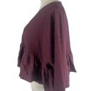 We The Free Free People  Maroon Gauze Oversized Crop Button Shirt NWT‎ S Photo 4