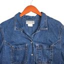 Vintage 90's Y2K Stonebridge Western Pearl Snap Medium Blue Denim Jean Jacket Size 14 Photo 2