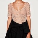 ZARA Peach Lace Bodysuit NWOT Photo 0