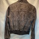 Ann Taylor Suede Leather Jacket S Knit Sleeves/Collar Photo 3