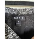 Torrid  Womens Sweater Sz 4 4X 26 Black White Marled Pullover Chiffon Underlay Photo 6