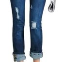 CAbi  Dark Wash Slim Boyfriend Jeans Distressed Stretch Cuffed 3045 Women's 6 Photo 0