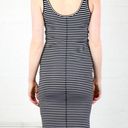 ATM Striped Wrestler Tank Ribbed Knit Mini Dress in Black and White Size Small Photo 1