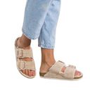 Birkenstock  Light Rose Arizona Shearling Suede Leather Slip-On Sandals Photo 0