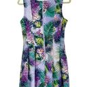 Julian Taylor  Purple Floral Midi Scuba Dress Sz 6 Photo 9