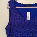 Tiana B  Dress Blue Embroidered Lace Scoop Neck Shift Dress Sz XXL NWT Photo 4