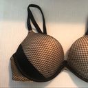 Frederick's of Hollywood Frederick’s of Hollywood Bra Heartthrob Fishnet Full Figure Black Tan Sz 36C EUC Photo 2