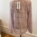 L'Agence  Semi Sheer Pink Bohemian Brown Leopard Print Blouse XS New Photo 5