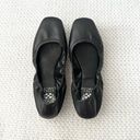 Vince Camuto  Brindin Black Leather Square Toe Scrunch Back Heel Ballet Flat 6.5 Photo 5