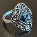 Onyx Vintage black  S925 silver plated ring size 6 Photo 1