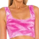 Free People NWT  Good Karma Sports Bra Vivacious Violet Pink White Tie Dye Photo 0