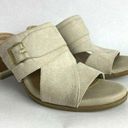 Dr. Scholls  Heeled Sandals 8 Beige Block‎ Heel Open Toe Slip On Faux Suede Photo 0