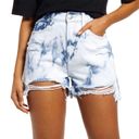 BP New  Ripped Cutoffs High Rise Shorts Non-Stretch Denim Blue Bleach Wash Photo 1