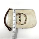 Anthropologie Miss Albright Initial D Jeweled Sequins Canvas Tweed Wristlet Photo 3