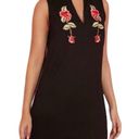 Pretty Little Thing New  Embroidered Floral Choker Neck Shift Dress Black Size 4 Photo 1