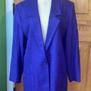 Nordstrom TOWN SQUARE Purple 2-Pocket Lined Blazer Jacket EUC M 90s Preppy Heathers Classic Photo 0