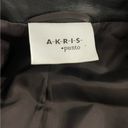 Akris Punto  Wool Suit with Leather Trim Herringbone Size 10 Blazer Pants Photo 11