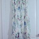 Suzy Shier  white floral botanic print sleeveless chiffon dress high low size XS Photo 0