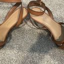 Gibson Latimer  Gianna Brown Leather Kitten Heel Sandals Photo 4