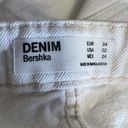 Bershka  White Denim Distressed Skirt Size 2 Photo 5