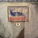 Vintage Blue Red Lodge  Button Front Sleeveless Denim Jean Vest Size Medium Photo 7