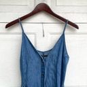 J Brand Dress Carmela Blue Denim Button Front Released Hem Medium  Womens Photo 4