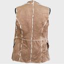 onetheland  Vegan Suede Tan Faux Fur Open Vest with Pockets Small |‎ EUC Photo 4