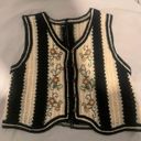 Floral Embroidered Striped Pattern Vest Multi Photo 1