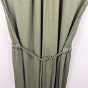 Heartloom  Rubie Satin Trim Belted Midi Dress in Olive Green Sz‎ M | Flowy Comfy Photo 2