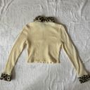 Motel Rocks Ivory Leopard Print Ribbed Zip Up Jacket Photo 4