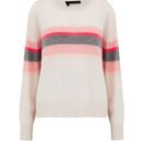 360 Cashmere 💕💕 Christina Central Stripe Knit Sweater Chalk Medium M NWT Photo 6