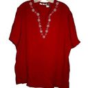 Cathy Daniels  Red Embroidered Top Photo 0