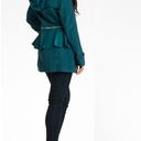 Betsey Johnson Teal Green 2-in-1 Convertible Zip Anorak Peplum Raincoat Hooded Jacket $200 EUC M Photo 1