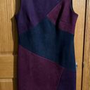 DKNY Faux suede  Purple Colorblock Dress Photo 0