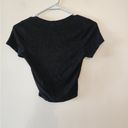 Bozzolo  black ribbed cropped top shirt size small Photo 1