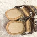 ALDO  Double Strap Snakeskin Cork Wedge Heels 8 Photo 1