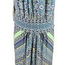 London Times  Maxi Dress 4 Keyhole Sleeveless Geometric Print Stretch New Photo 12