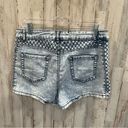 Nicki Minaj  Acid Wash Denim Stretchy Mid Rise Shorts Photo 3