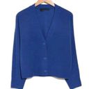 360 Cashmere NEW  Robyn Cardigan in Royal Blue Wool Cashmere Blend Small Photo 5