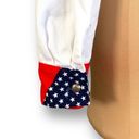 Vintage Banjo Western Cropped Denim Shirt Red White Blue Stars Long Sleeve Size L Photo 5