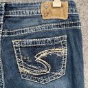 Silver Jeans  Capri Womens 28 Blue Aiko Embroidered Pocket Low Rise Denim Stretch Photo 4